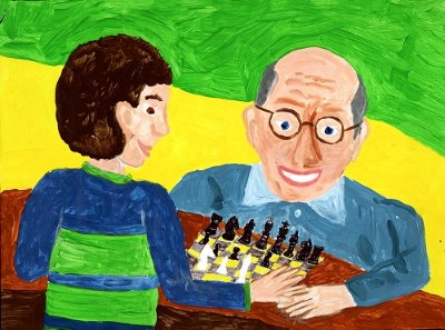 Mit Opa Schach spielen ist das Größte