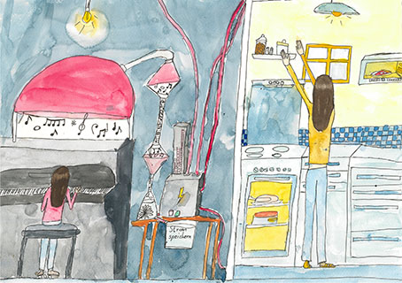 Die Musik-in-Strom-Umwandelmaschine