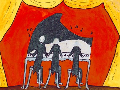 Mozart, Bach und Beethoven gemeinsam beim Musizieren