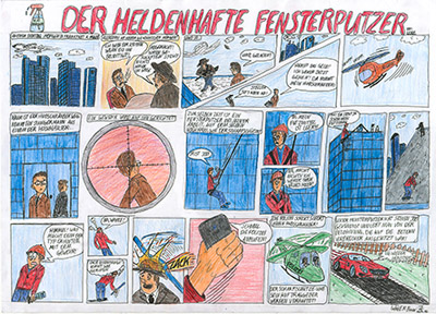 Der heldenhafte Fensterputzer