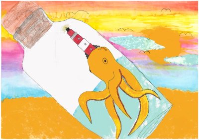 Flaschenpost Oktopus