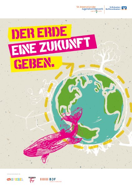 Wettbewerbsmotiv des 54. Internationalen Jugendwettbewerbs „jugend creativ“ zum Thema „Der Erde eine Zukunft geben“