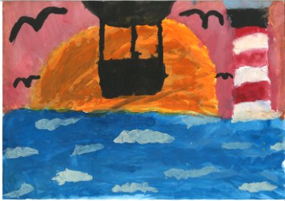 Flug in den Sonnenuntergang