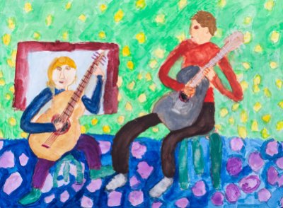 Gitarrenspiel mit Papa