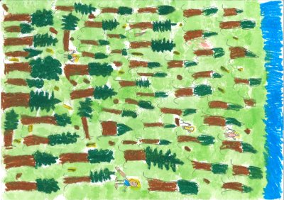 Müllsammlung im Wald